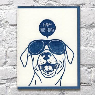 Dog Sunglasses Happy Birthday Card