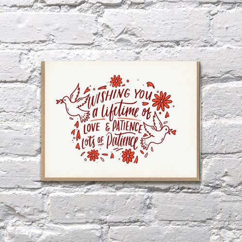 Wishing You Lifetime Lots of Patience Wedding Card