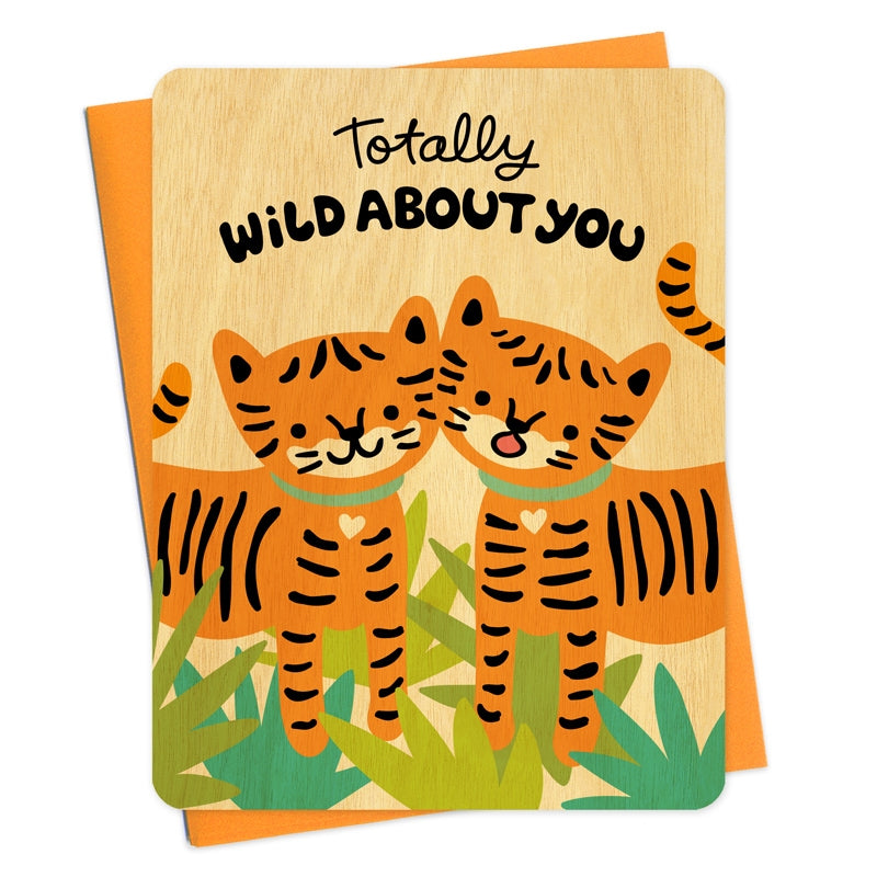 Tigers Wild About You Wood Card