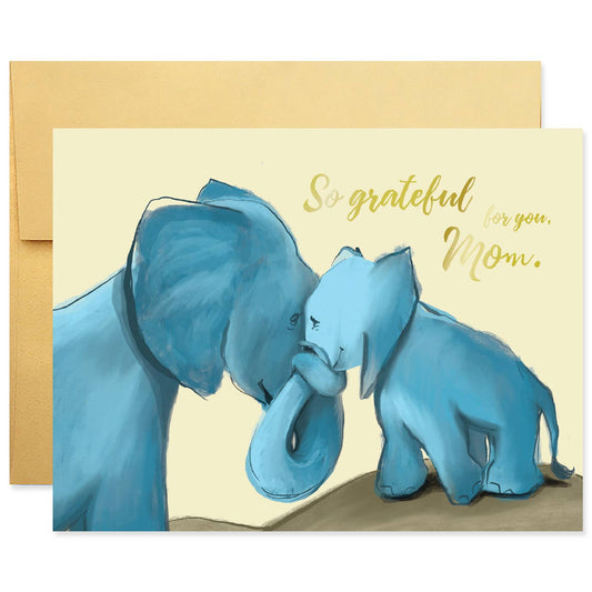 Elephants So Grateful for You Mom Card
