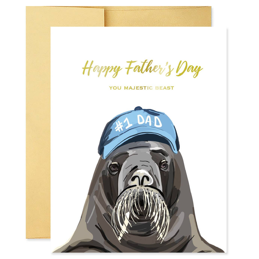 Walrus Majestic Beast Fathers Day Card