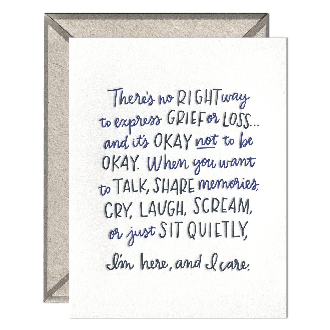 No Right Way Grief Loss Sympathy Card