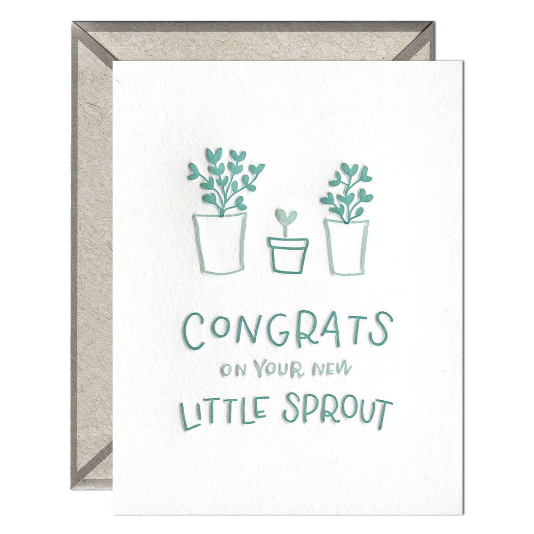 Congrats on Your New Little Sprout Baby Card