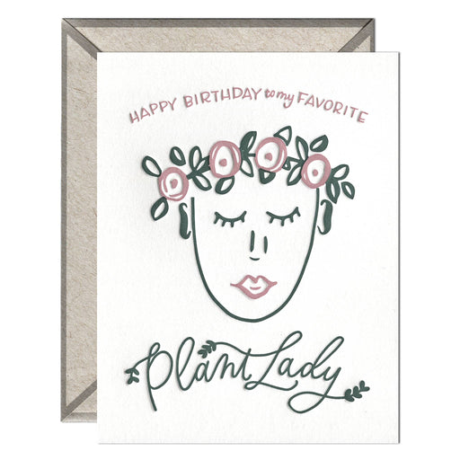 Plant Lady Face Birthday Card