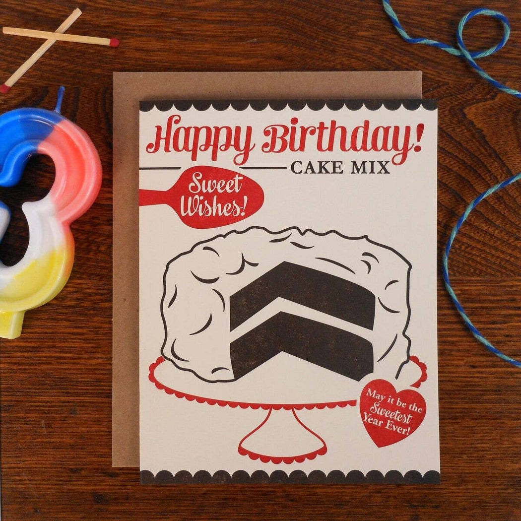 Cake Mix Happy Birthday Wishes Card