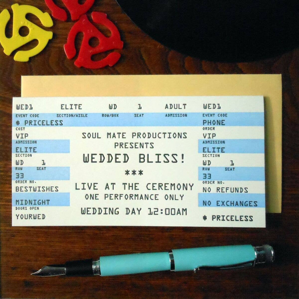 Wedded Bliss Rock Concert Ticket Card