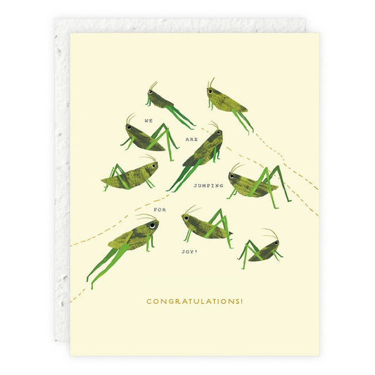 Grasshopper Jumping For Joy Congratulations Card