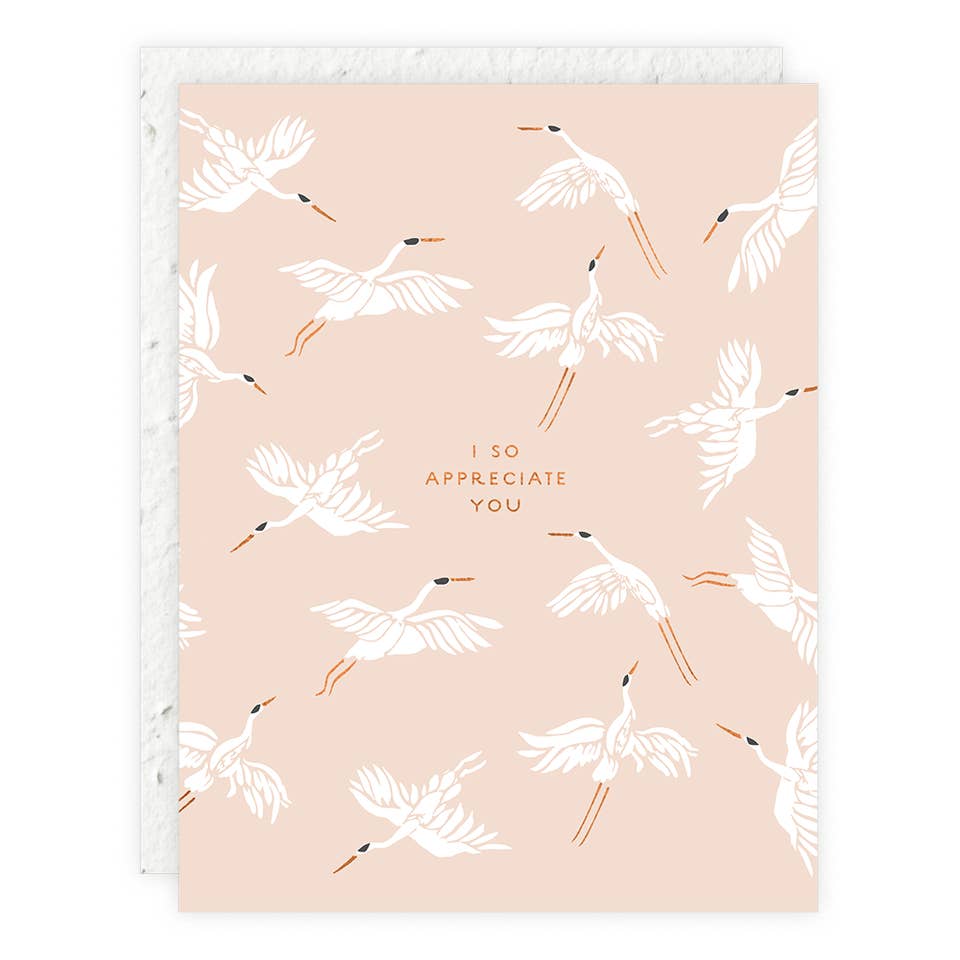 I So Appreciate You Cranes Card