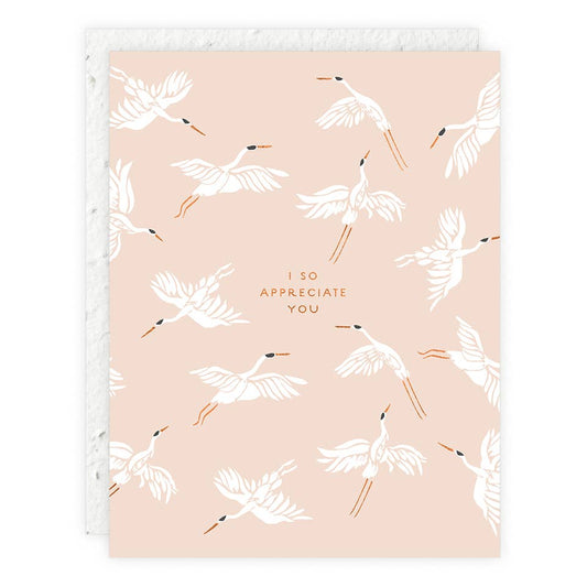 I So Appreciate You Cranes Card