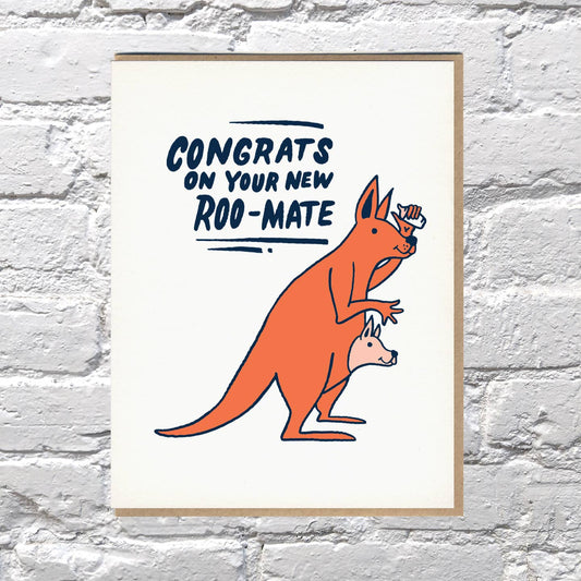 Congrats New Roo Mate Kangaroo Baby Card