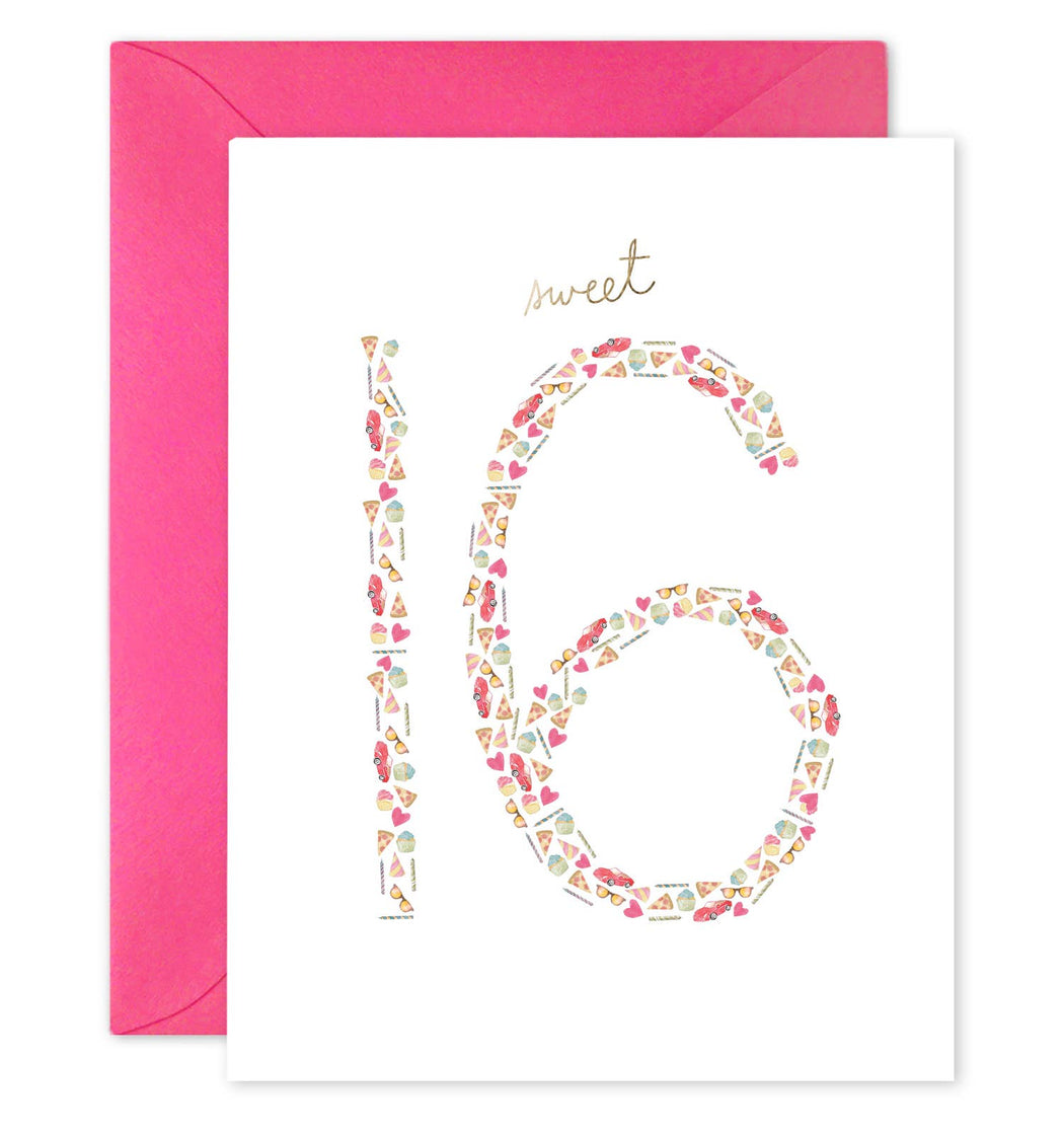 Sweet 16 Treats Pink Birthday Card