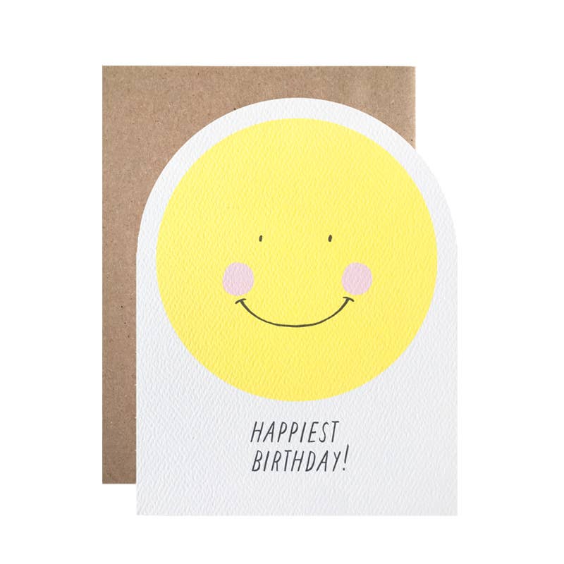 Happiest Birthday Smiley Face Diecut Card