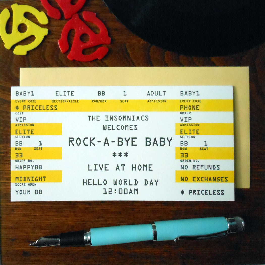 Rock a Bye Baby Concert Ticket Card