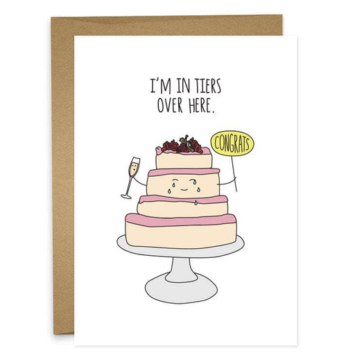 In Tiers Over Here Cake Wedding Card