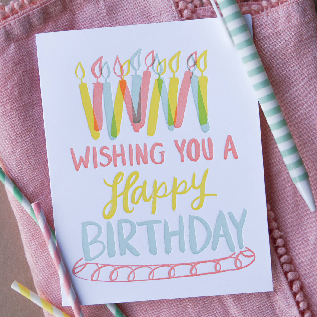 Candles Wishing You a Happy Birthday Card