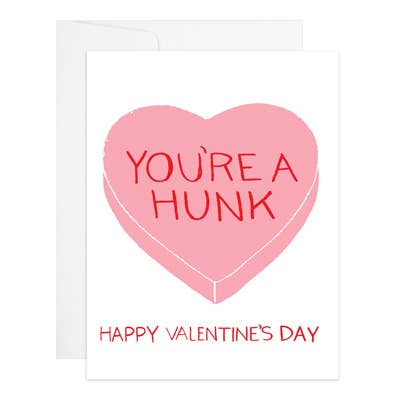 Heart Youre a Hunk Valentines Day Card