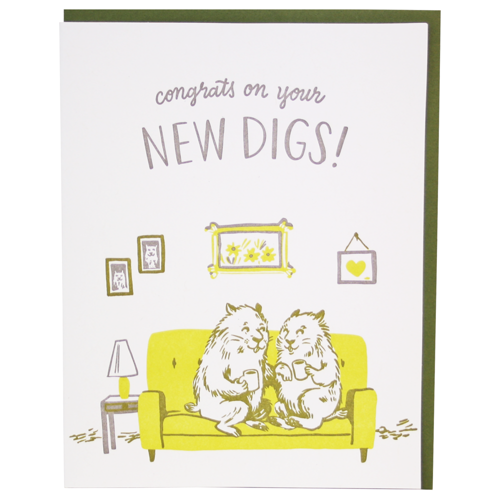 Groundhogs Congrats New Home Digs Card