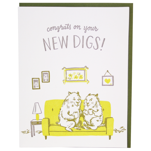 Groundhogs Congrats New Home Digs Card