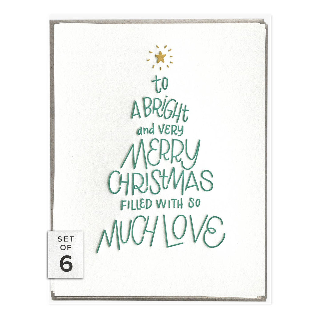 Bright Merry Christmas Tree Filled with Love Card