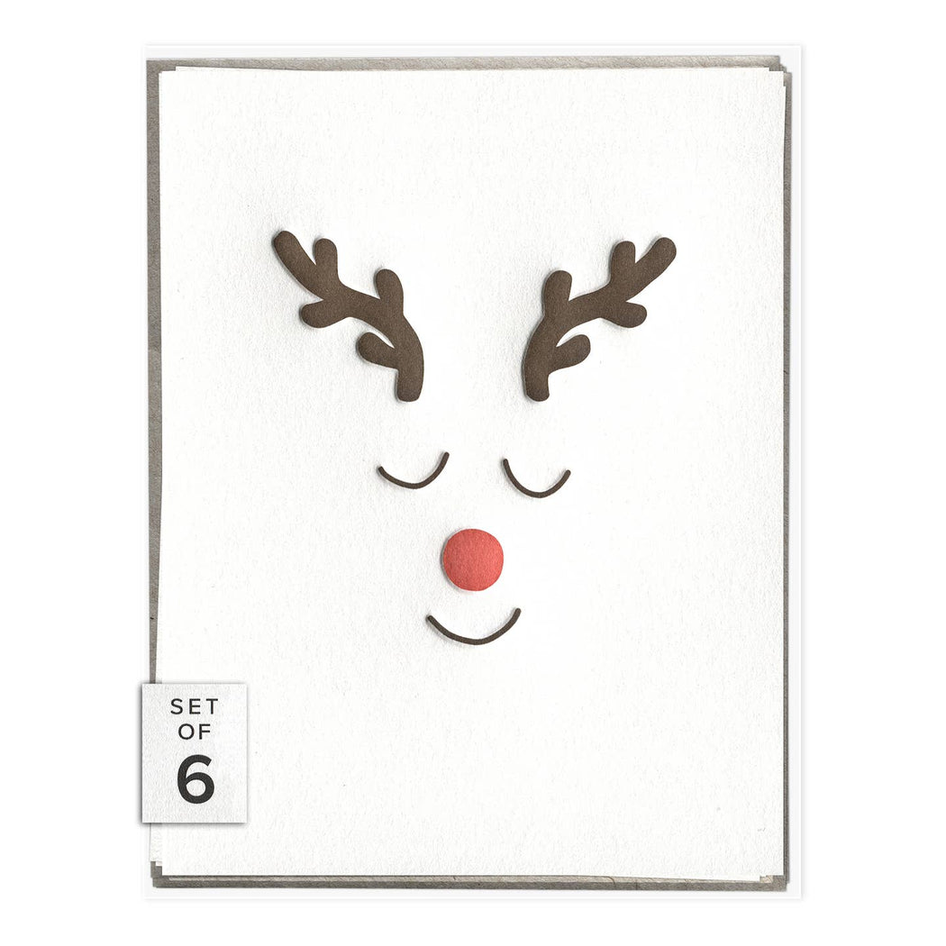 Rudolph Reindeer Blank Holiday Card