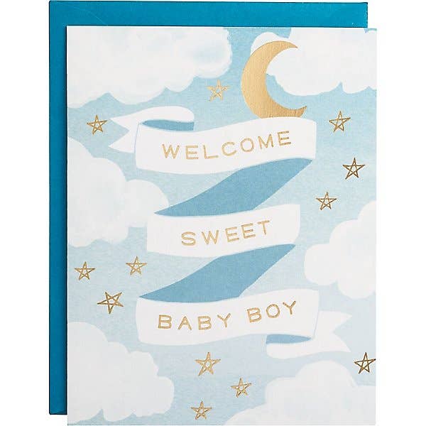 Welcome Sweet Baby Boy Card