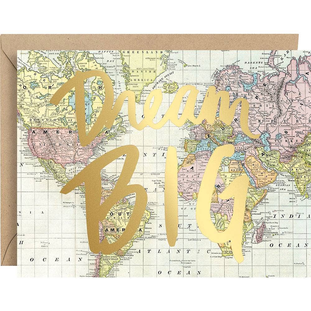 Dream Big World Map Card