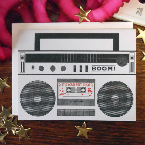 Boom Box Its Your Birthday Music Card