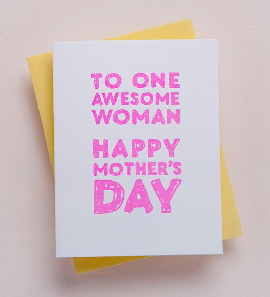 One Awesome Woman Mothers Day Card