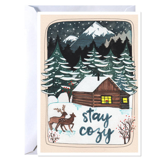 Stay Cozy Cabin Holiday Card