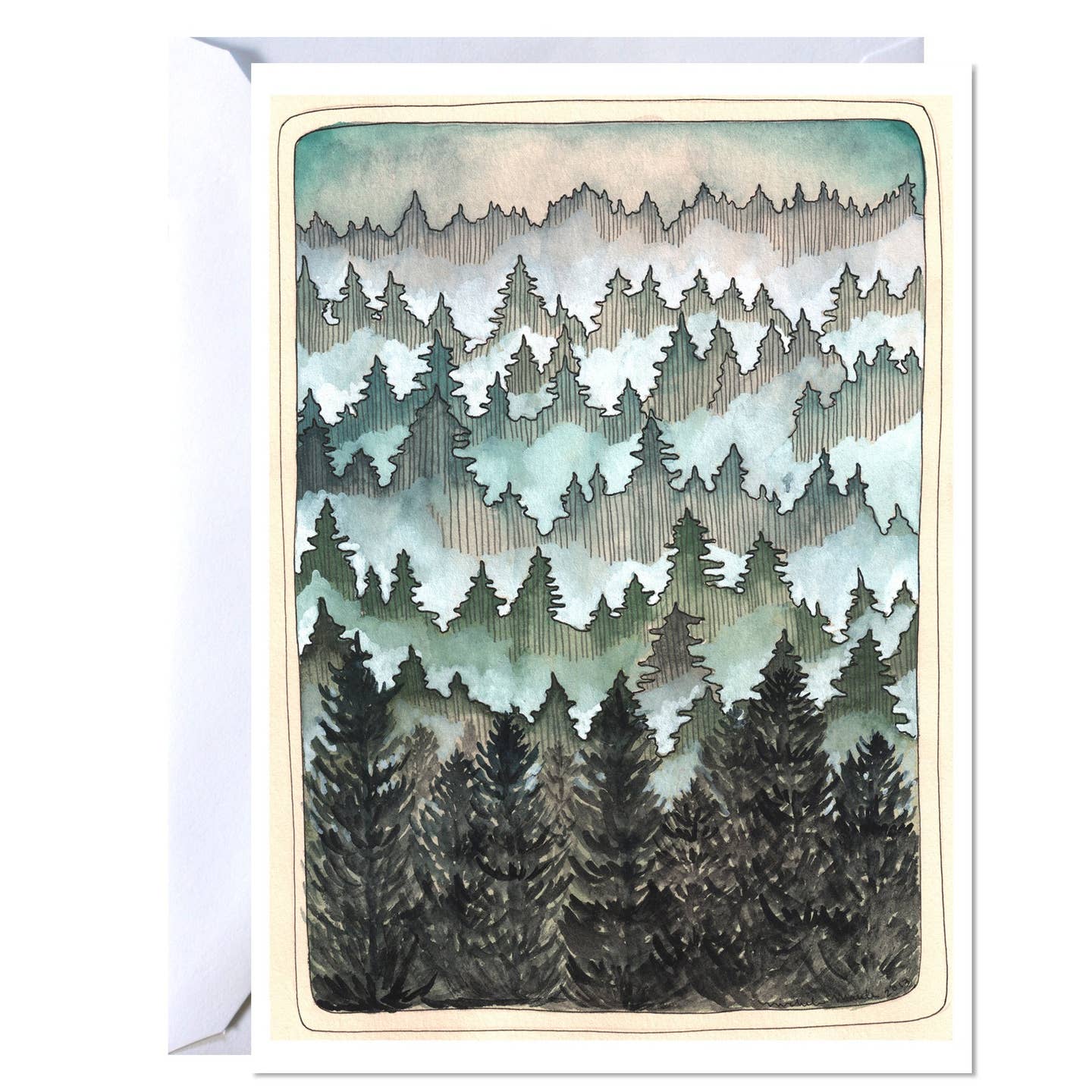 Northwest Forest Trees Blank Card