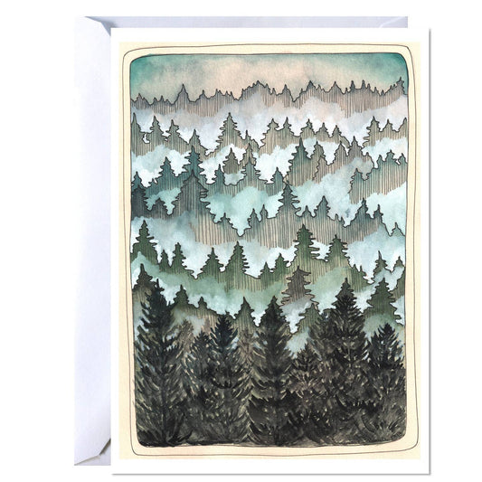 Northwest Forest Trees Blank Card