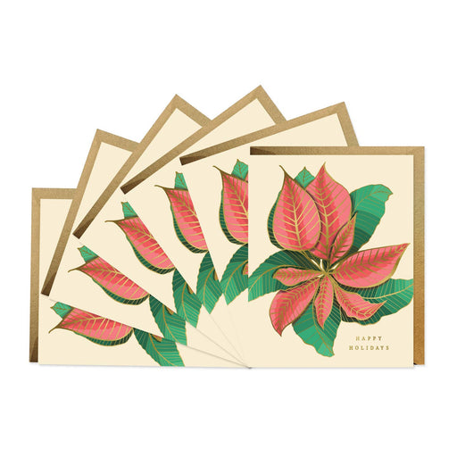 Poinsettia Happy Holidays Cards