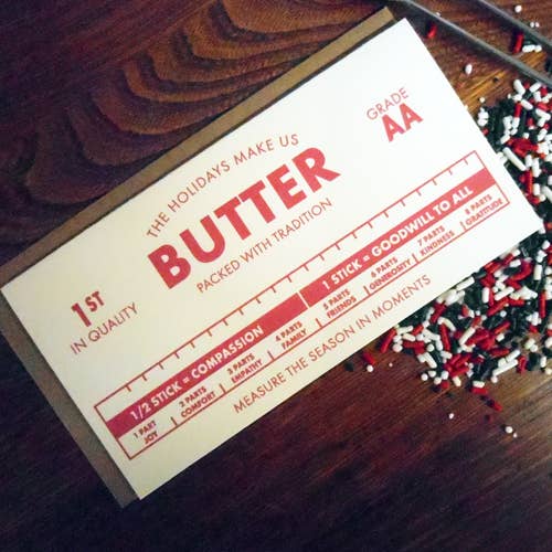 Holidays Make Us Butter Stick Card