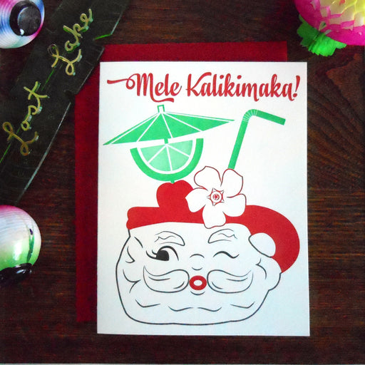 Mele Kalikimaka Santa Card