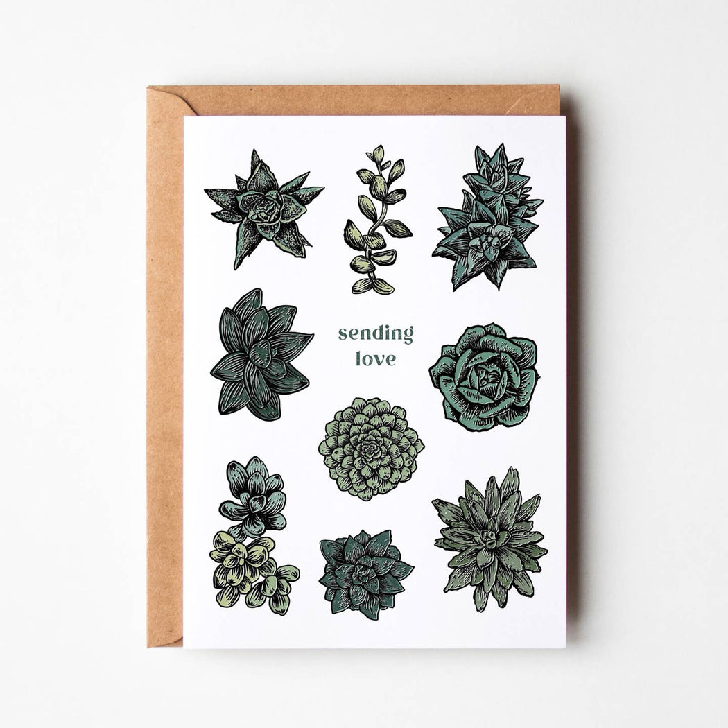 Sending Love Succulent Plants Card