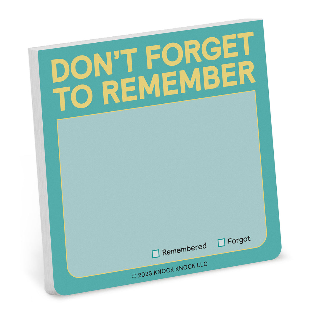 Dont Forget to Remember Sticky Note