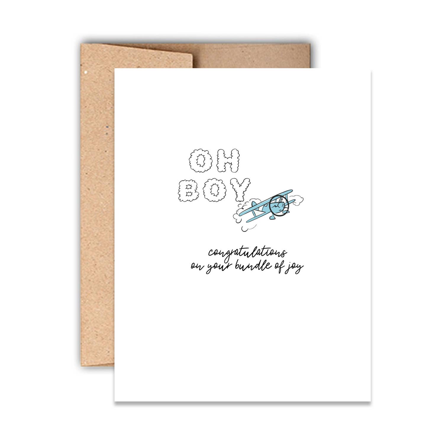 Oh Boy Plane Bundle of Joy Baby Card