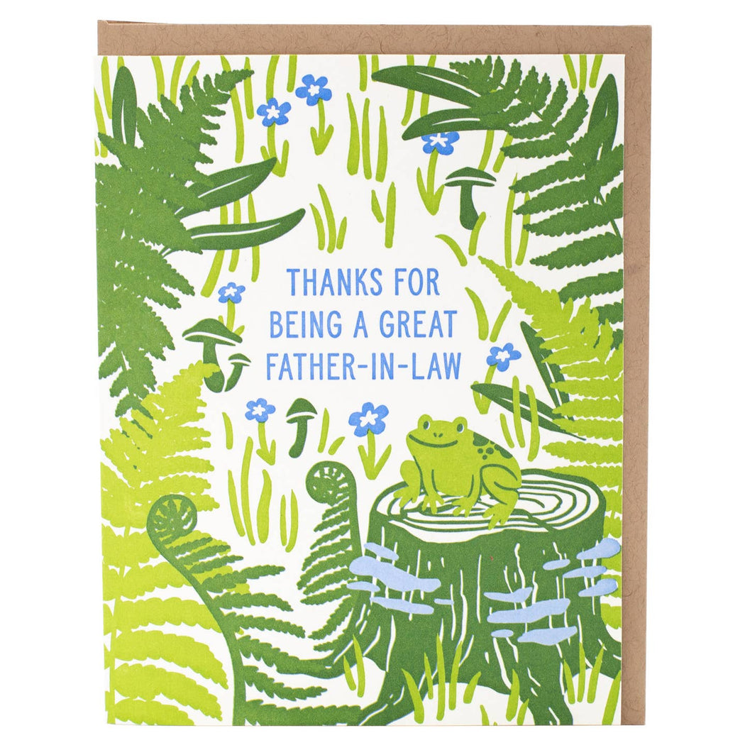 Woodsy Frog Thanks for Being Great Father In Law Card