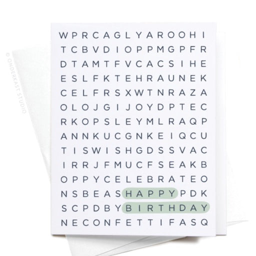 Happy Birthday Word Search Card