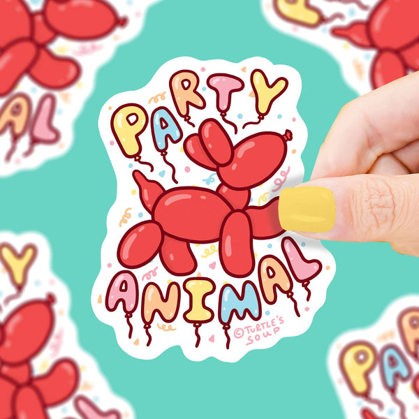 Party Animal Balloon Dog Vinyl Sticker