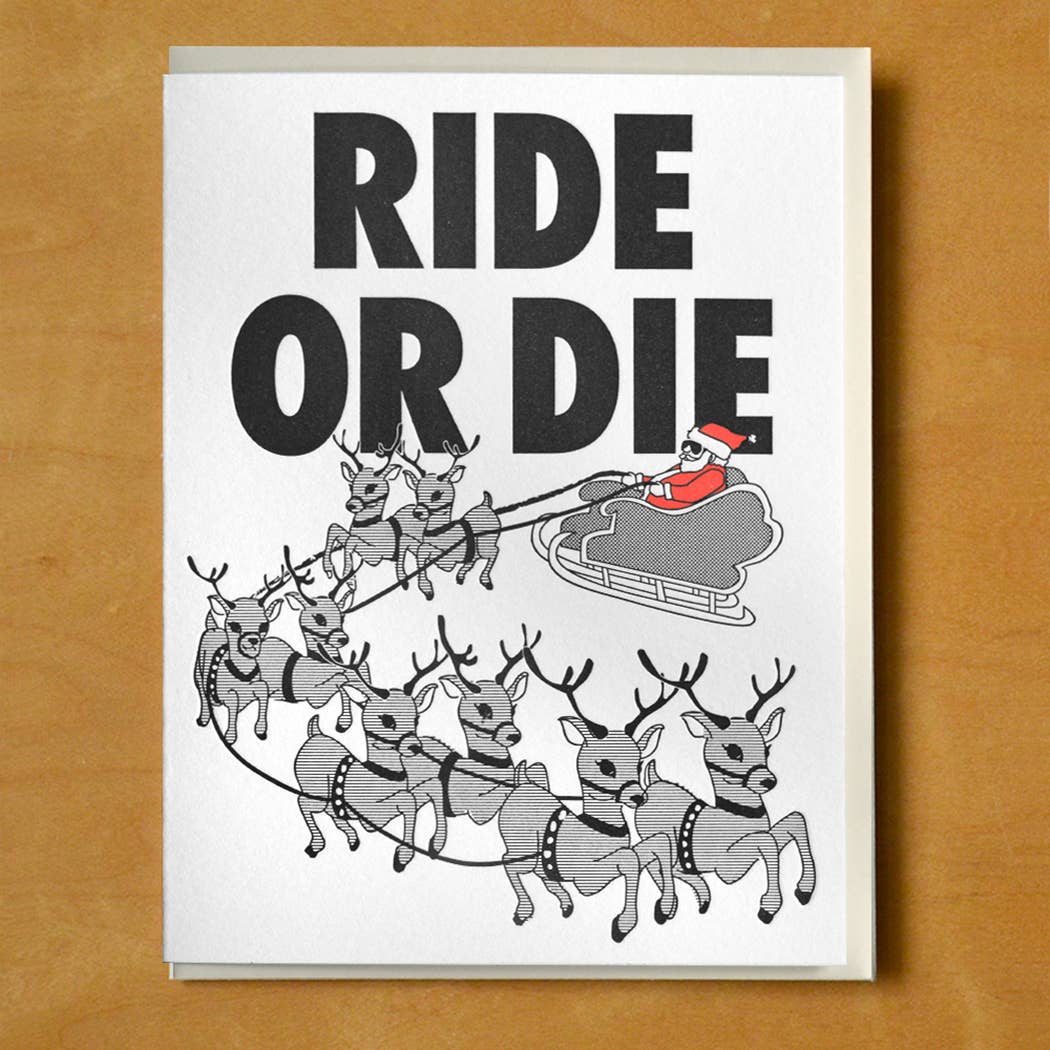 Ride or Die Reindeer Card