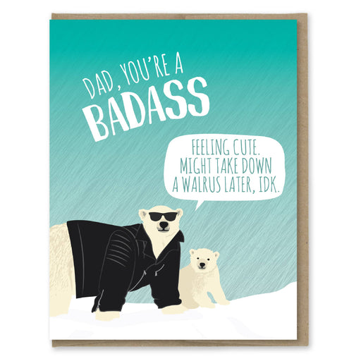 Polar Bear Badass Dad Card