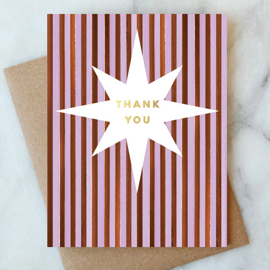 Lavender Stripe Thank You Card