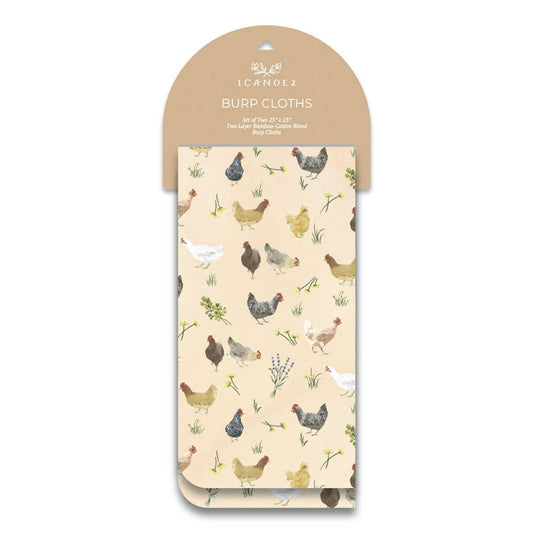 Chicken Meadows Burp Cloths