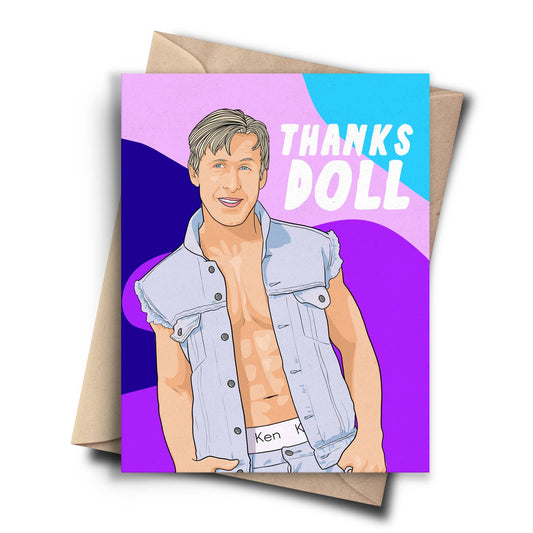 Ken Ryan Gosling Thanks Doll Card