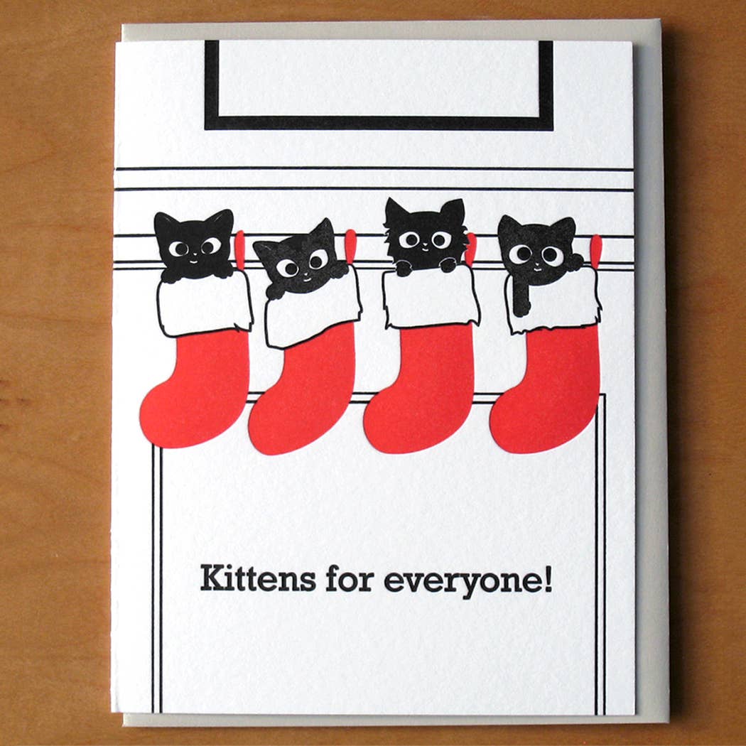 Kittens For Everyone Stocking Card