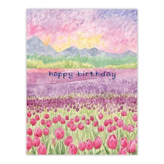 Tulips Field Birthday Card