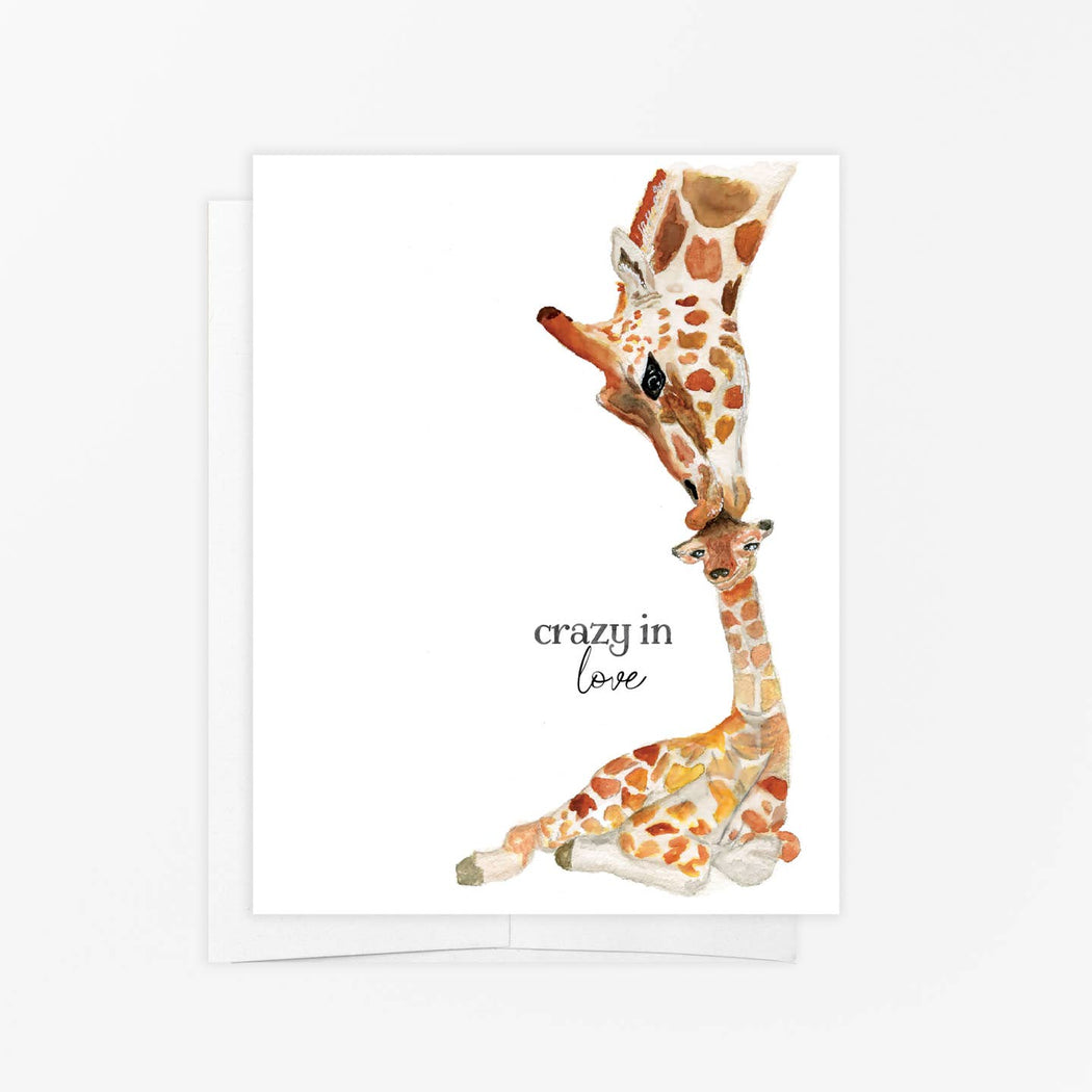 Crazy in Love Giraffe Baby Card