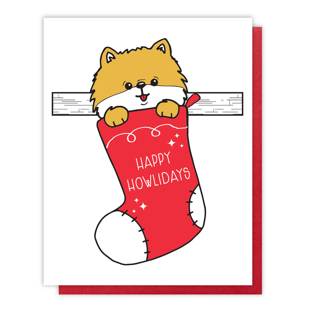 Happy Howlidays Stocking Dog Card