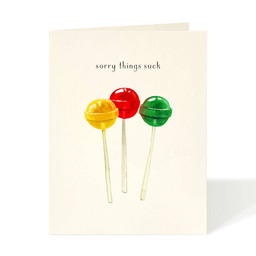 Lollipops Sorry Things Suck Card